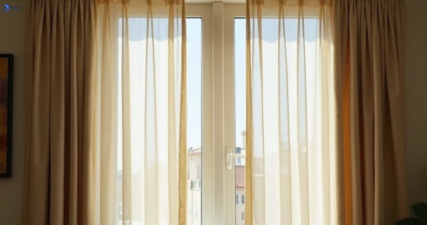Dull dusty drapes in burnside before professional cleaning